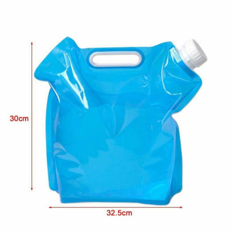 Bolsas de almacenamiento de agua potable de 5L para acampar, senderismo, Picnic, bolsa de agua plegable, bote de PE, sello de seguridad insípido, almacenamiento de supervivencia
