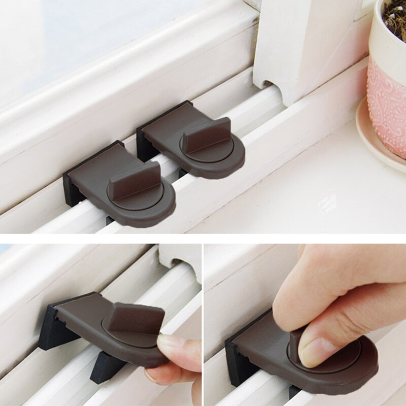 Sliding Door Baby Kids Child Safety Lock Window Sliding Sash Slot Stopper Cabinet Locks Doors Frame Security Anti-theft Lock