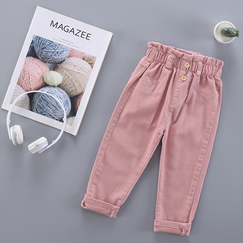 Calça infantil de cenoura, roupa infantil para o outono, calça casual de cor sólida para meninas, 2021: CZ041 Pink / 5
