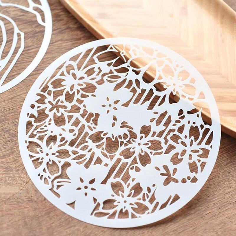 Stencil Plant Flower Round Painting Template Handmade DIY Scrapbook Album Drawing Reusable Stationery