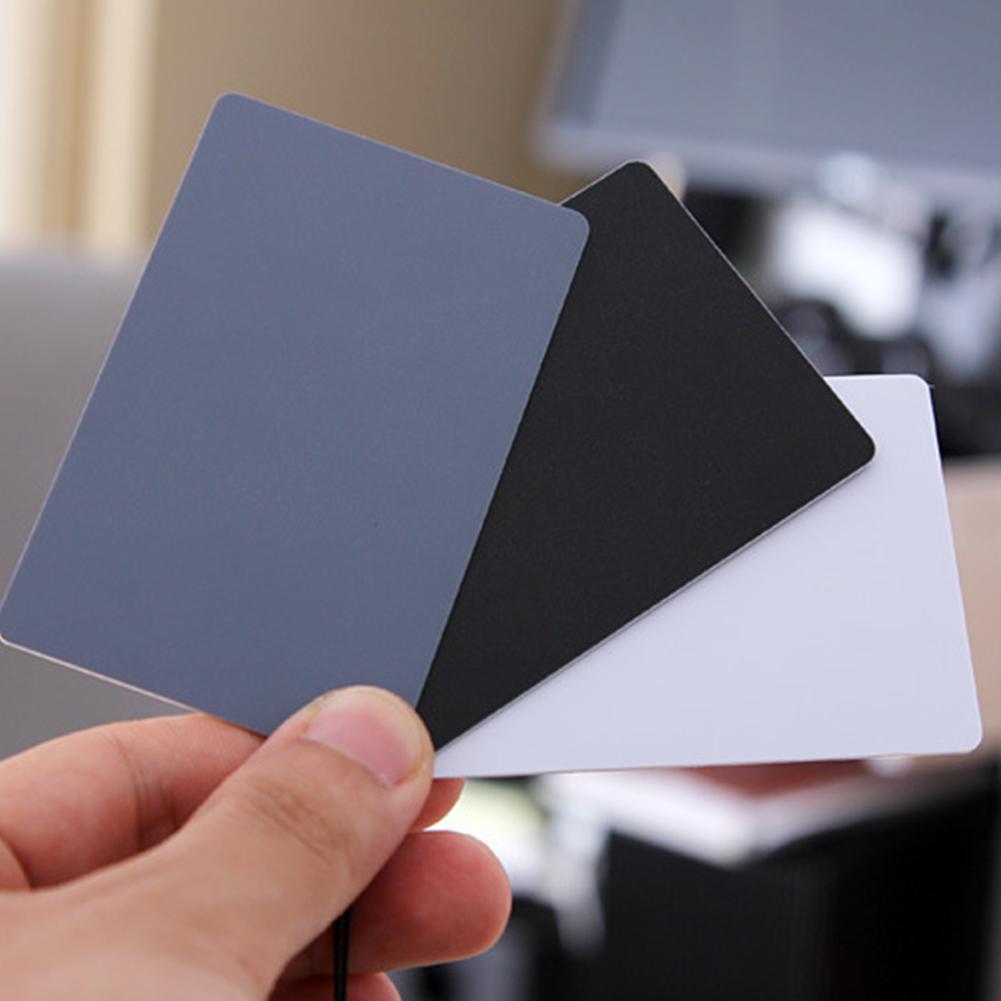 3 In 1 White Black Grey Balance Cards 18-degree Small Gray Card With Neck Strap Photography Accessories