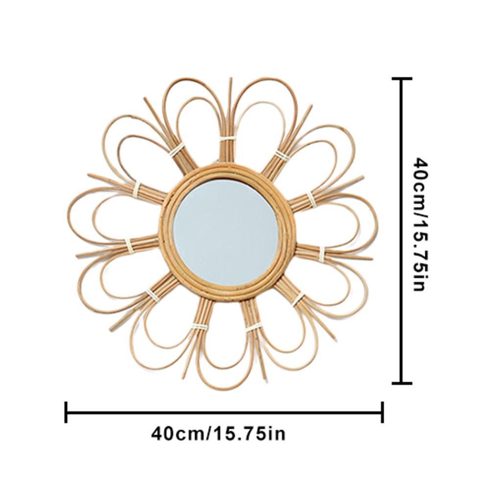 Retro Nordic Rieten Muur Opknoping Up Spiegel Rotan Dressing Spiegel Voor Woonkamer Muur Keuken Badkamer Decoratie: A