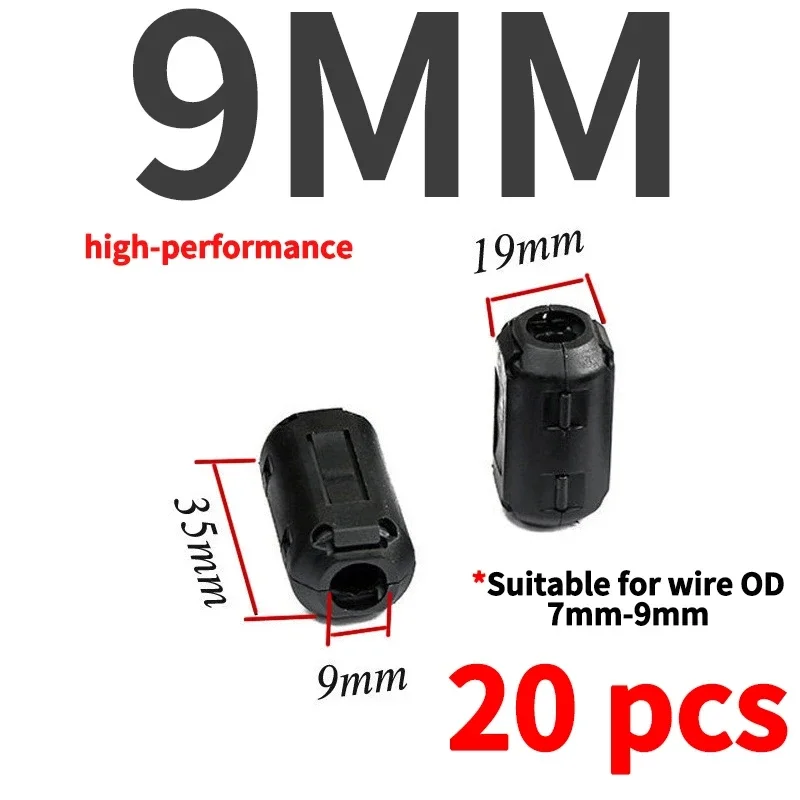 Anillo de Cable de núcleo de ferrita, cuenta de estrangulación de 3,5/5/7/9/13/15mm, filtro supresor de ruido RFI EMI para antena USB, Cable de Audio compatible con HDMI: Azul
