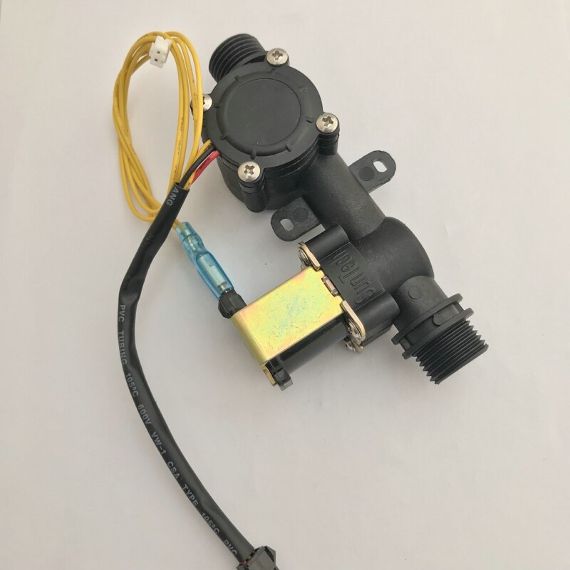 24V DC G1/2" NPN Hall Water Flow Sensor USN-HS21TX 1-30L/min Flowmeter Combined with Solenoid Valve All in one Integrated