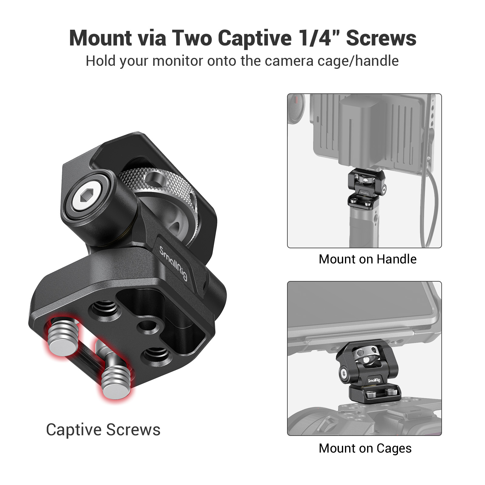 Smallrig Swivel En Tilt Verstelbare Monitor Mount Met Schroeven Mount Voor Smallhd/Atomos/Blackmagic Monitor Houder-2904