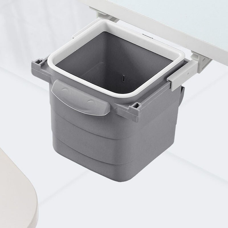 Retractable Hidden Waste Bin Under Table Hanging Garbage Trash Can Desktop Trash Can Tool Office Home Supplies