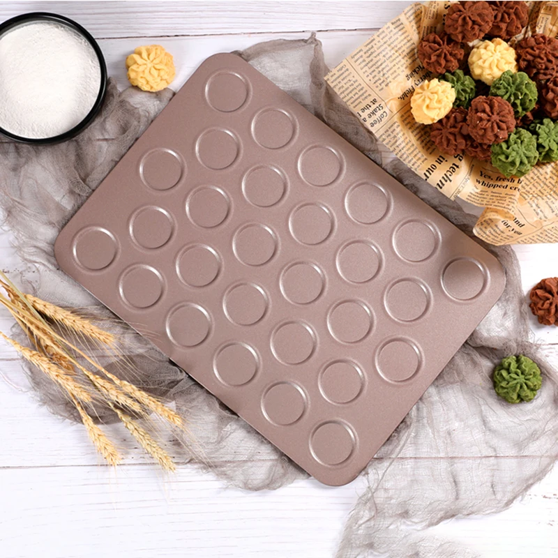Kulstofstål bageplade 35/53 huller macarons madlavning bagemåtte bageplade non stick bageplader ovn bageware bageplade