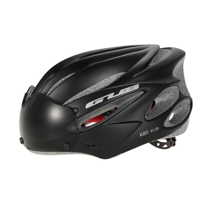GUB Bicycle Helmet Bike Cycling Adult Adjustable Unisex Safety Helmet with Visor Len black