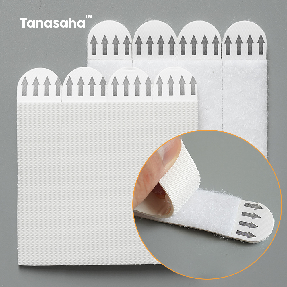 12Pairs Velcro Strap Tape No Damage To Wall Removable Adhesive Strips Fixing Pads Hanging Mounting Picture Wall Stickers Sticky