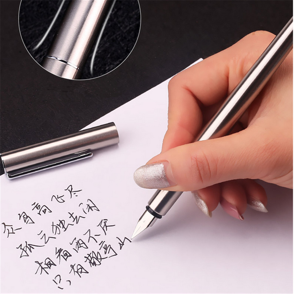 Jinhao 35 Black Silver Colors Business office EF / F Nib Fountain Pen student School Stationery Supplies ink calligraphy pen