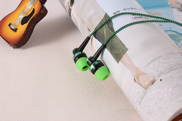 5 couleurs Sport écouteurs basse stéréo casque tressé ligne fil contrôle dans l'oreille casque de gymnastique avec micro pour Xiaomi Huawei iPhone