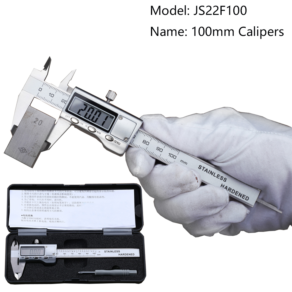 4/6-zoll 100/150mm Großen Bildschirm Digitale Messschieber Edelstahl Elektronische Messschieber Metall Mikrometer Mess Werkzeuge: Model JS22F100