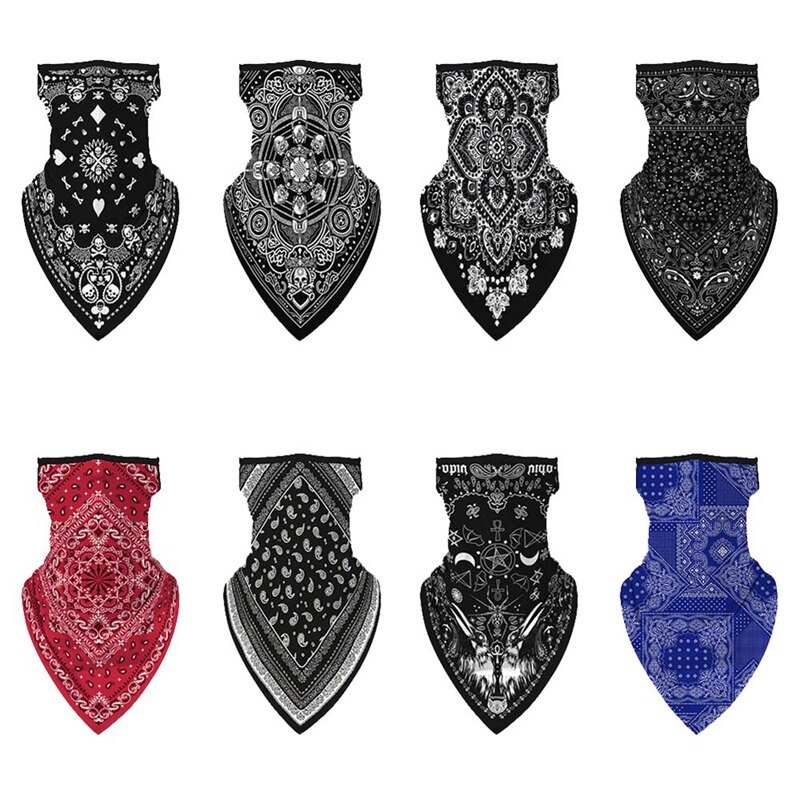 Pañuelo para la cara para hombre y mujer, pasamontañas de cuello para la cara, estampado Digital, resistente al viento