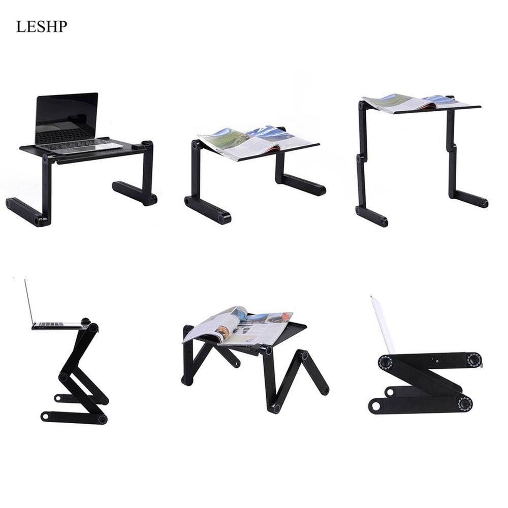 LESHP Adjustable Laptop Table Folding Laptop Desk Laptop Mount for Bed Sofa Laptop Table with Mouse Board Notebook Table