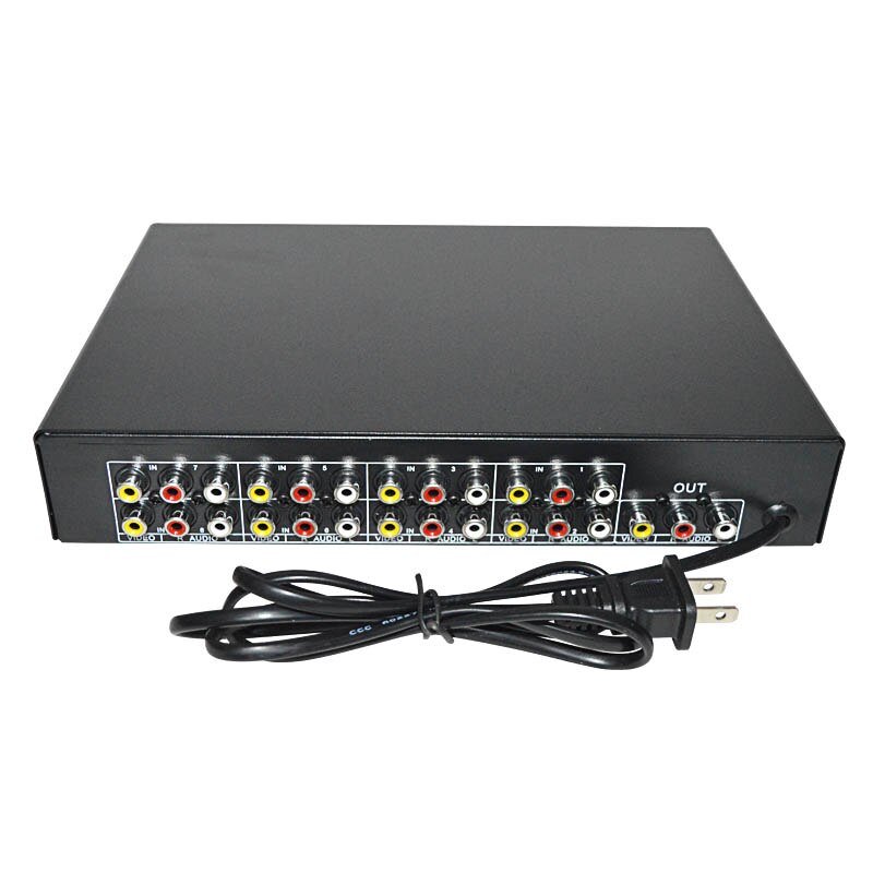 audio and video switcher with remote control 8 in 1 out AV switch TL801 185V-250V/ 50Hz