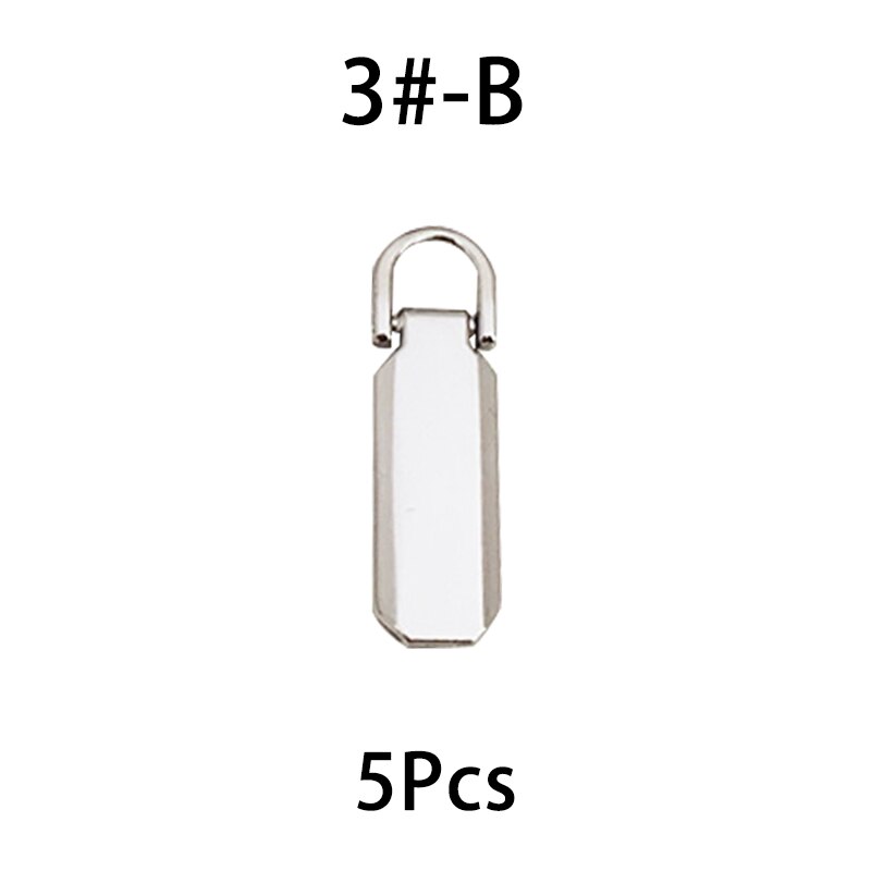 5pcs Detachable 3# 5# Metal Zipper Pullers for Zipper Sliders Head Zippers Repair Kits Zipper Pull Tab DIY Accessories: No.3 - B