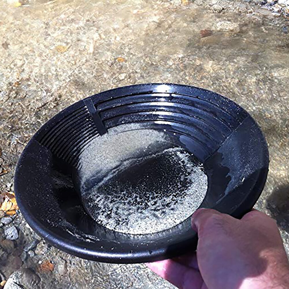 Svart plast guldpanna bassäng nugget gruvdrift muddring prospektering för sand guldbrytning manuell tvätt guldvaskning utrustning