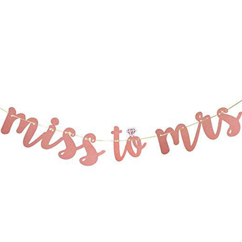 Glitter Paper Letters Banners Hanging Streamers Miss to Mrs DIY Garland Banner for Wedding Bridal Party Decoration