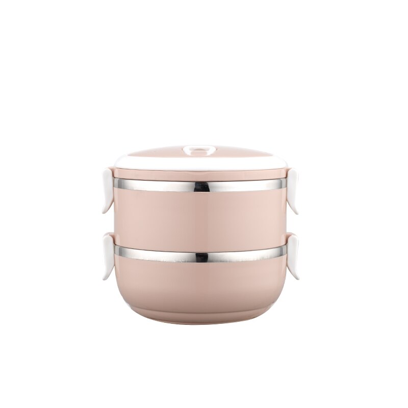 Tiffin box stainless steel lunch box Bento Box combination container for food thermal insulation: Pink 2 layers