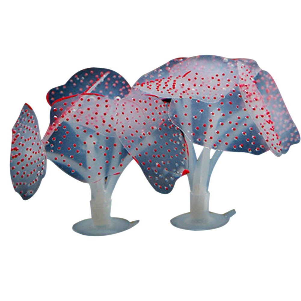 Aquarium Gloeiende Kunstmatige Kwallen Siliconen Gesimuleerde Waterplanten Fluorescerende Vivid Kwallen Aquarium Decor E2: Rood