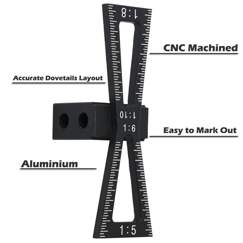 Dovetail Marker,Dovetail Marking Gauge with Scale,Dovetail Jigs Hand Cut Joints Dovetail Guide Tool, Dovetail Template for Woodw