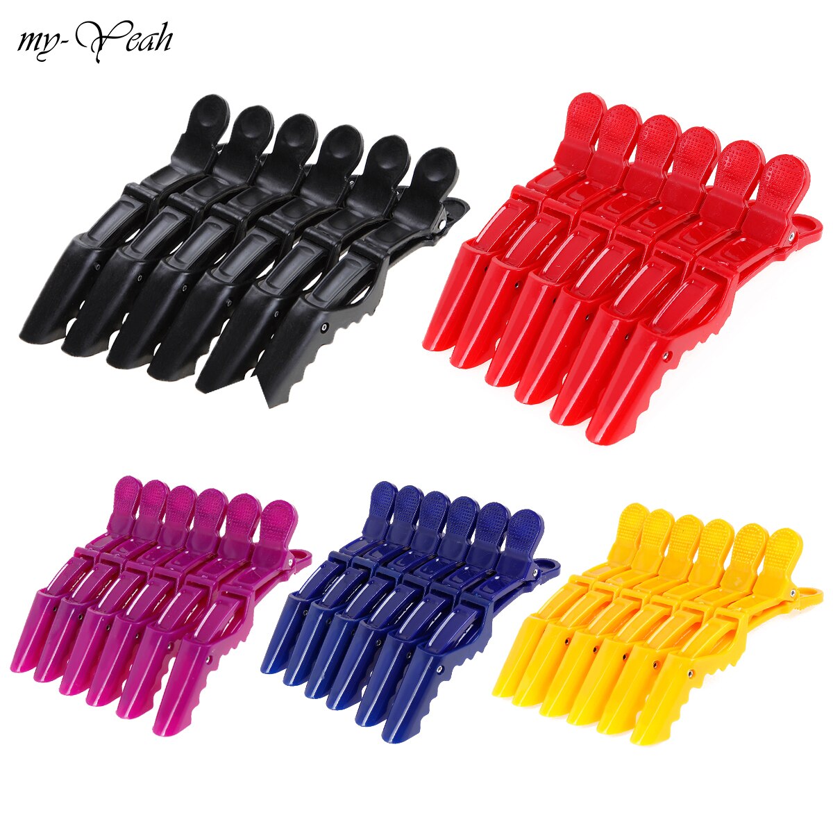 5 Color Hairdressing Clamps Claw Clip Pro Hair Salon Plastic Crocodile Barrette Hold Hair Section Clips Grip Tools DIY Home