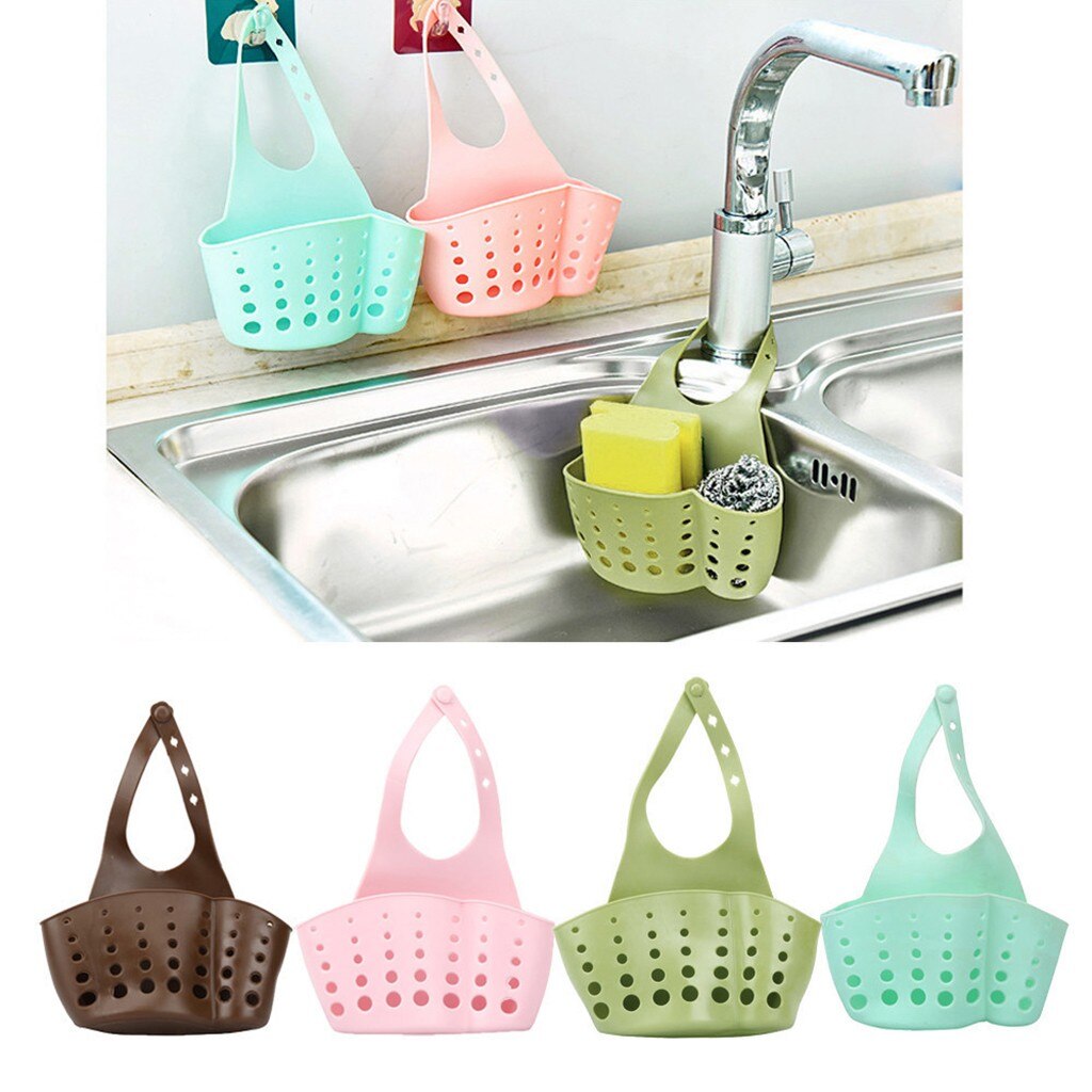 Kitchen Dish Cloth Sponge Storage Bag Sink Holder Soap Portable Home Hanging Drain Bag Basket Bath Storage Tools 4 Colours #2