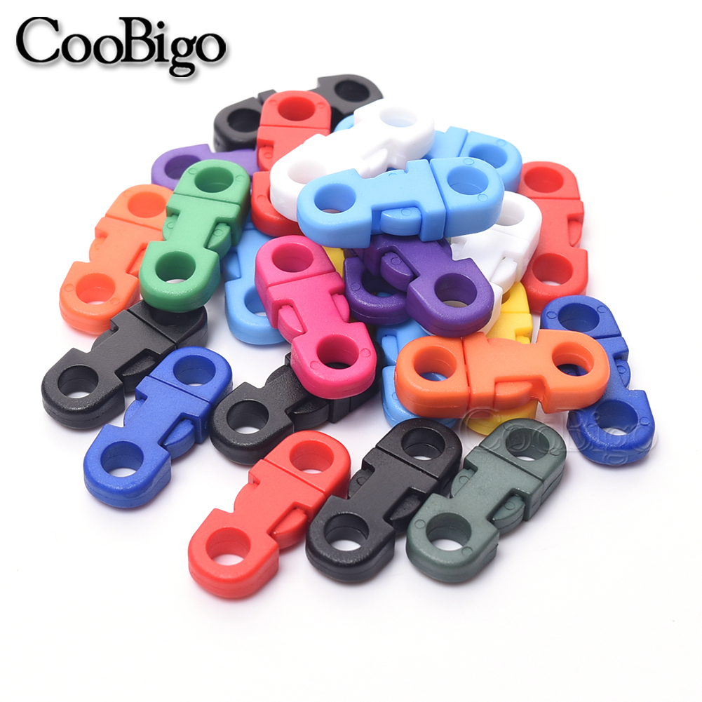 10 pçs fivela de liberação lateral de plástico mini paracord pulseira clipe fecho para câmeras cinta coleiras pet mochila acessório diy colorido: níquel