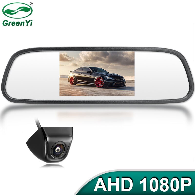 Hd Ahd 5 Inch Auto Binnenspiegel Monitor Met 170 Graden Fisheye Lens 1920X1080P Voertuig Ahd reverse Rear View Camera