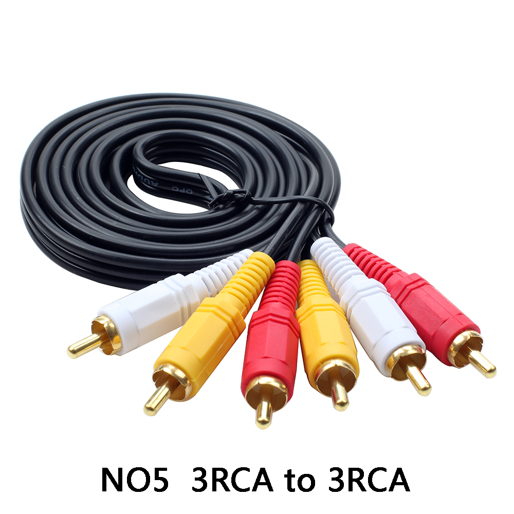 Cable de salida de Audio y vídeo, accesorio de 3,5mm a RCA, AV, AUX, 3RCA, Jack a, 6RCA, divisor, AV, TV, DVD, adaptador: Verde