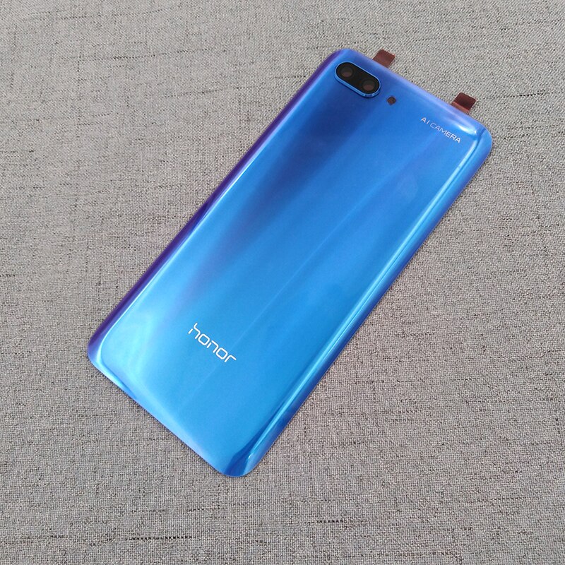 Original Huawei Honor 10 Kol-L29 Zurück Batterie Abdeckung Hinten Tafel Tür Gehäbenutzen fallen Für Honor10 Ersatz Teile Mit Kamera Objektiv: Blau