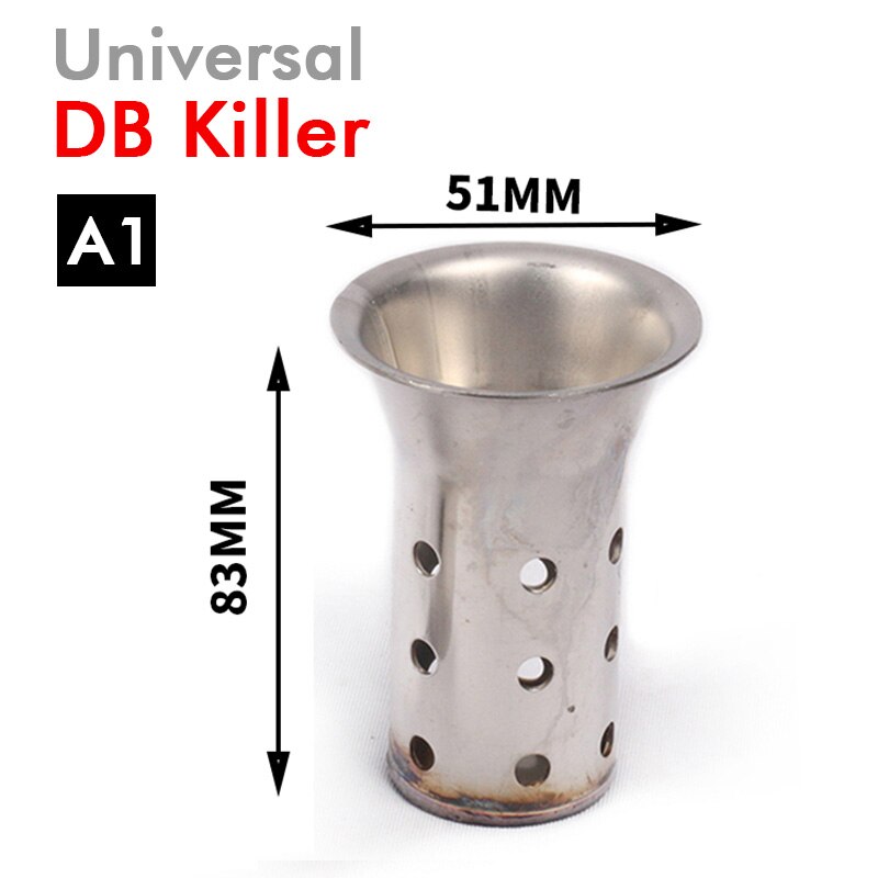 Silencieux d'échappement universel de Moto | 51MM/60MM, Moto de sortie avec DB killer silencieux, éliminateur de bruit de catalyseur: type a1