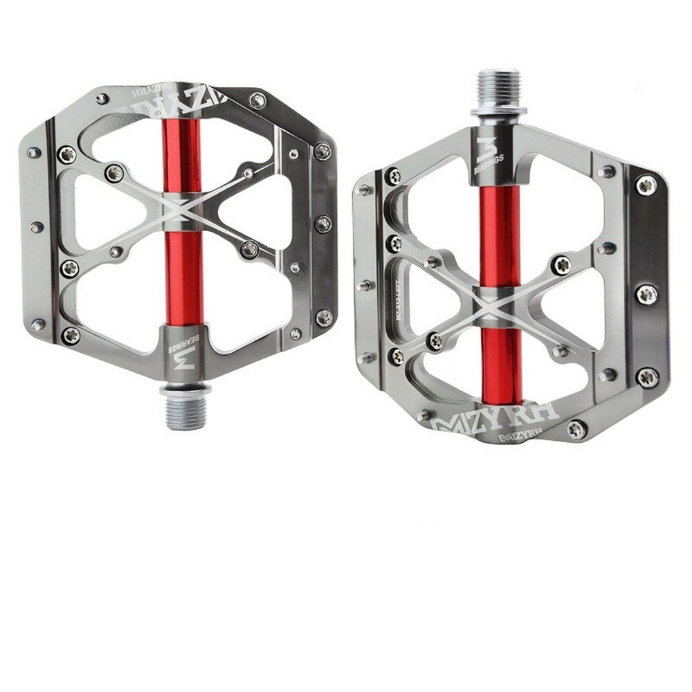 MTB Road Bike 3 Bearings Mountain Bike Pedals Platform Bicycle Flat Alloy Pedals 9/16" Pedals Cycling Non-Slip Alloy Flat Pedals: D