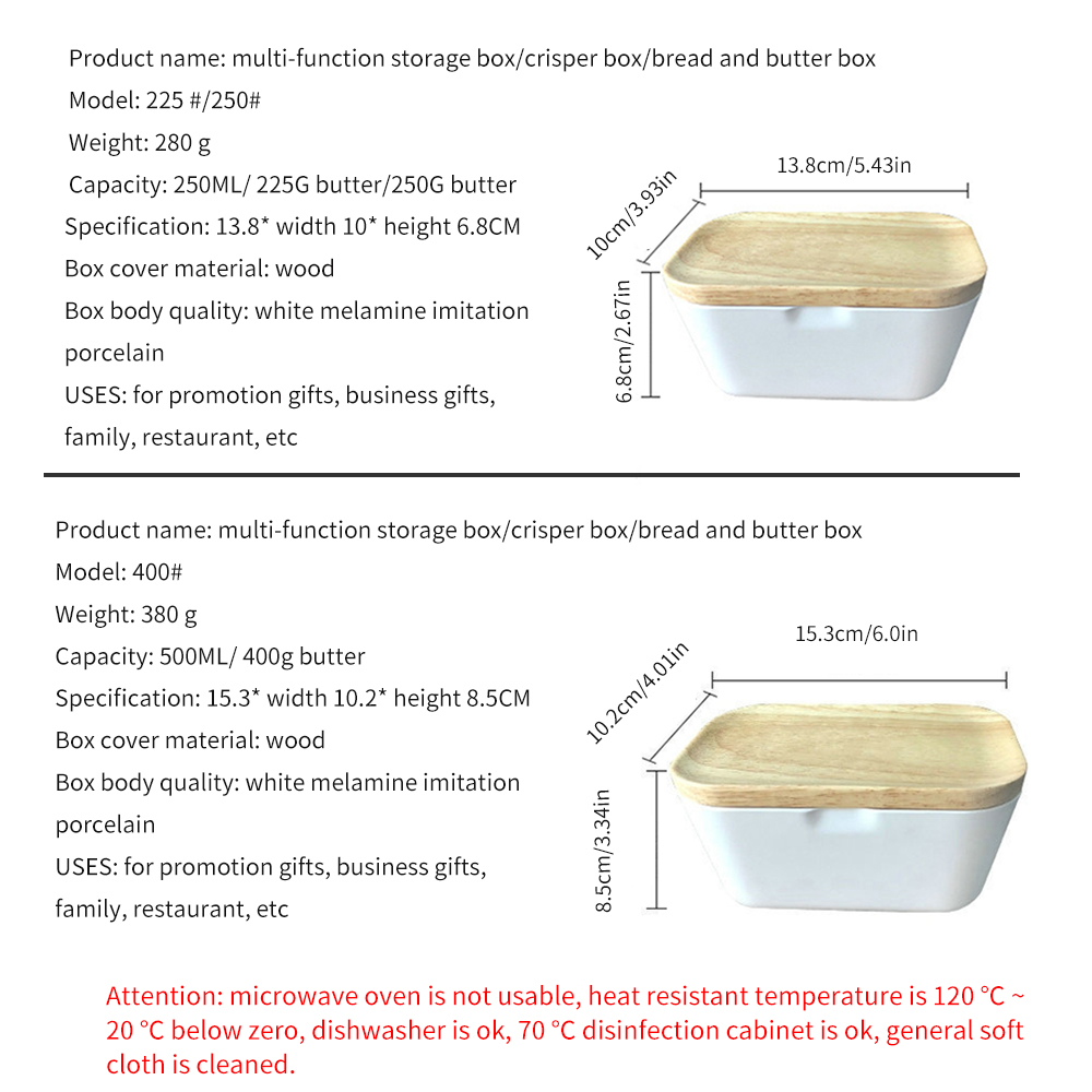 Butter Dish Lid Porcelain Keeper Covered Butter Container Heat Resistant Kitchen Butter Storage Dish for Countertop Refrigerator