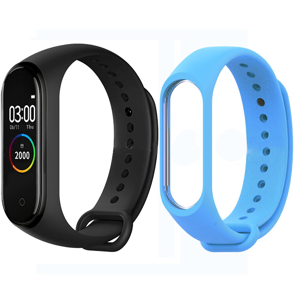 Colorido m4 inteligente pulseira smartband à prova dwaterproof água pressão arterial monitor de freqüência cardíaca fitness rastreador pulseira inteligente m4 banda relógio: As the picture show2