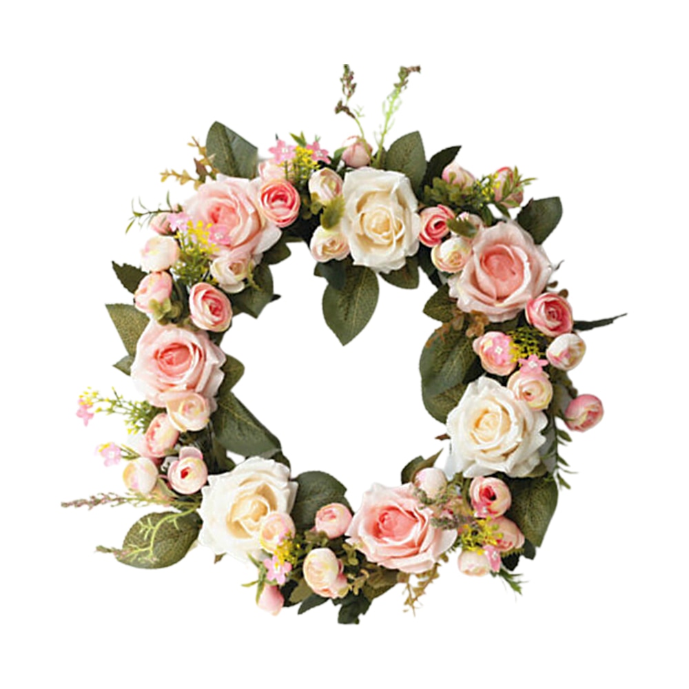 Kunstmatige Peony Rose Bloem Guirlande Lente Ronde Camellia Krans Deur Opknoping Thuis Bruiloft Pasen Decoratie 2022 35Cm