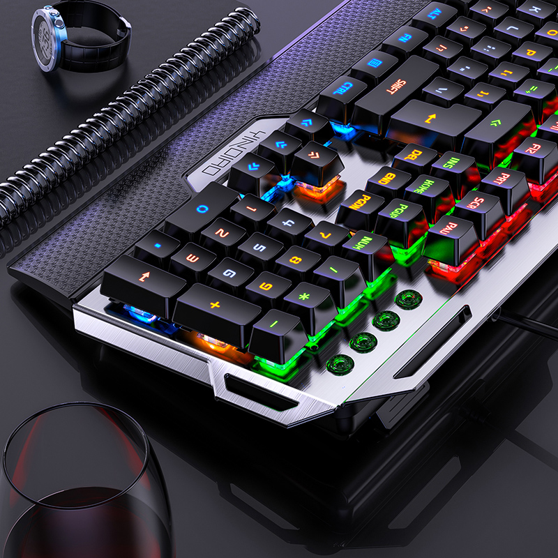 Professionele Gaming Echte Mechanische Toetsenbord Usb Wired 104 Keys Rgb Toetsenborden Voor Pc Computer Gamer Met Polssteun