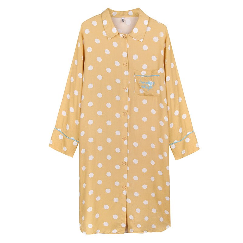 20 jaar lente dames bedrukt nachthemd lange mouw vest thuis dagelijks dragen rode pyjama roze nachtkleding voor vrouwen