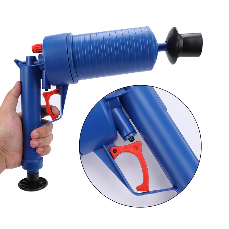 Air Power Drain Blaster Gun High-Pressure Powerful Manual Plunger Pipe Clog Remover Toilets Sink Bath Kitchen Cleaner