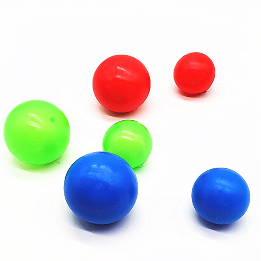 4 Pcs Stick Wall Ball Decompression Ball Sticky Squash Ball Suction Decompression Toy Sticky Target Ball Catch Throw Ball Toys