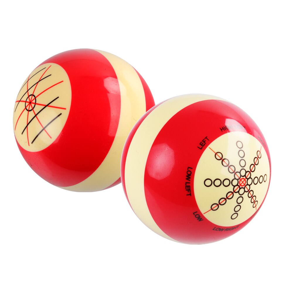 Billiard Pool Ball 52.5/57.2/61.5mm Red 6 Dot Spot Measly White/Double-sided Pool Billiard Practice Training Cue Ball