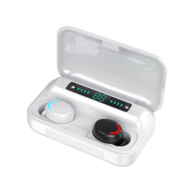 kabellos Bluetooth Kopfhörer mit Mic Sport Wasserdichte Drahtlose Kopfhörer 9D HiFi Stereo berühren Kontrolle Musik Ohrhörer Für Telefon: schwarz weiß