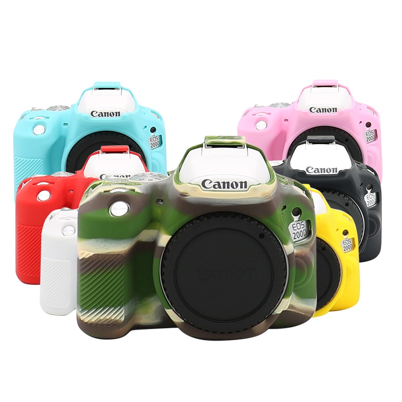 Funda de silicona de goma para cámara Canon EOS 200D Rebel SL2 Kiss X9 DSLR, Protector de cuerpo suave, piel