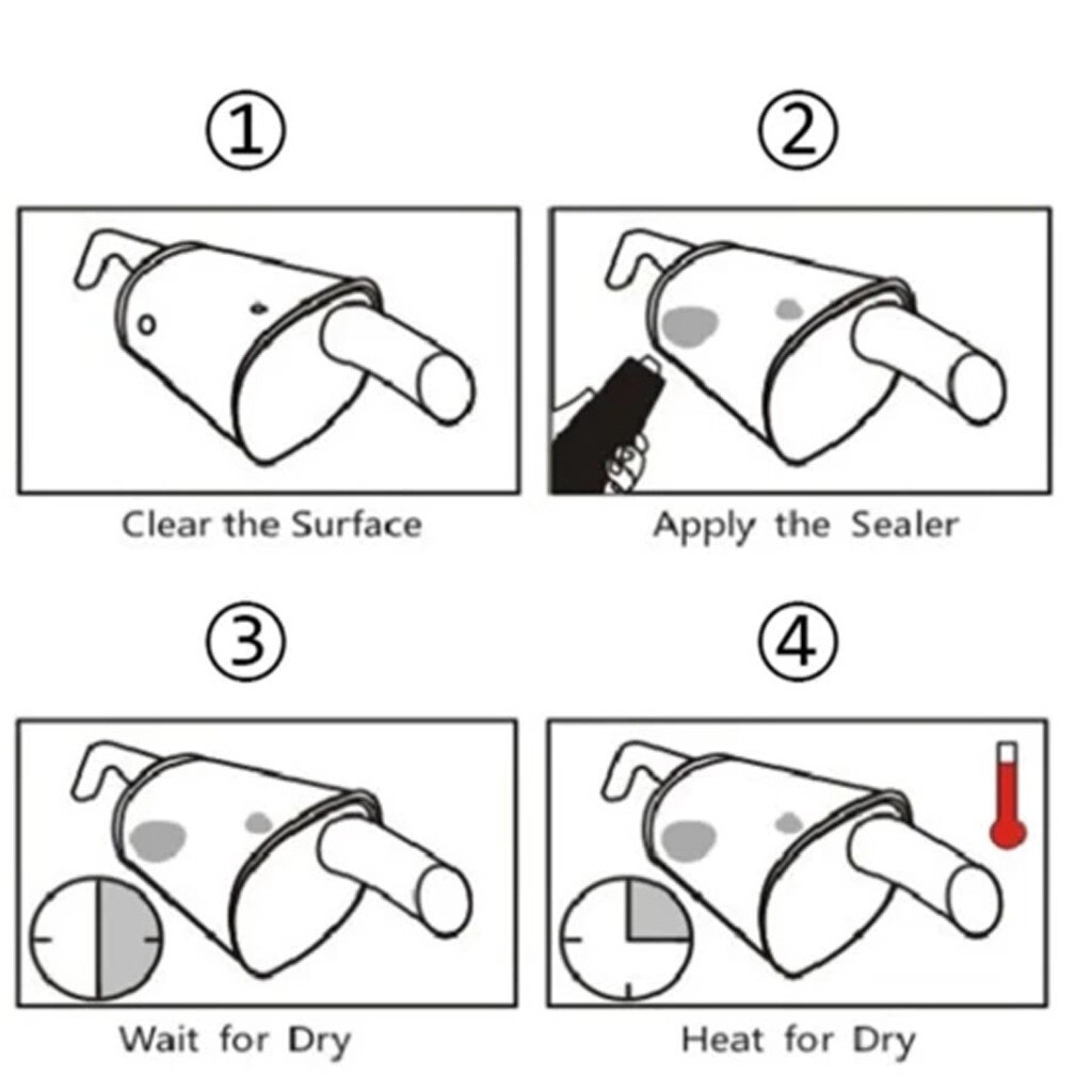 Car Exhaust System Pipe Repair Kit High Temperature Cement Crack Sealer Tailpipe Muffler Adhesive Sealant Hand Tool Sets #3