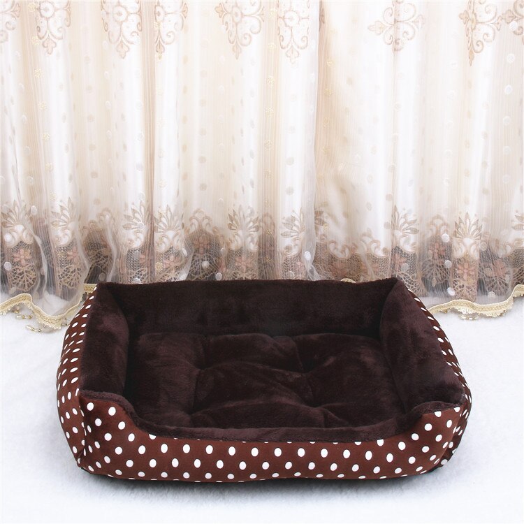 Plus koko koiran sänky patja paksuus lämmin lemmikkieläintalo pesä suurille koirille pieni koira bullterrieri mopsi talvi lemmikkituotteet: Pisteet tummanruskeat / Xxl 90 x 70 x 15cm