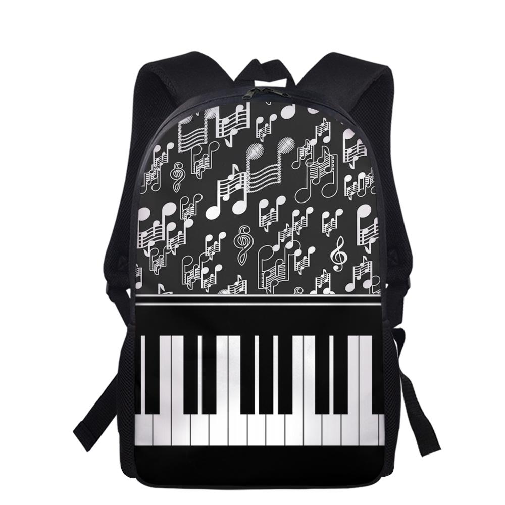 FORUDESIGNS hommes sac à dos Piano clavier avec Note de musique motif école sac à dos pour adolescents garçons filles 2 pièces/ensemble sacs à crayons: HMP1879C