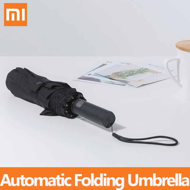 Xiaomi Mijia-paraguas plegable automático para hombre y mujer, sombrilla de aluminio a prueba de viento, impermeable, UV, para invierno y verano: Default Title