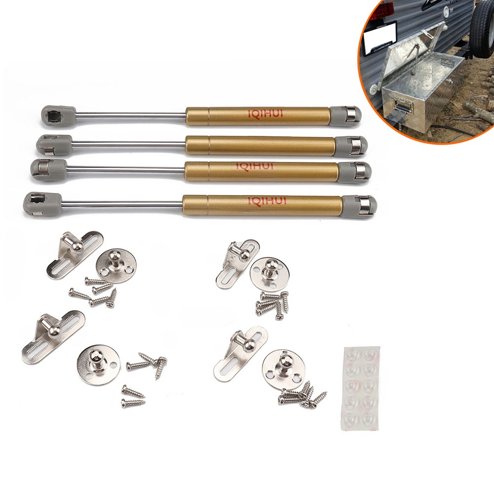 4 stk 100n 22.5lb soft close rv dele gasfjeder lift støtte stang møbel stiver stang universal hængsel stål beslag front kaleche