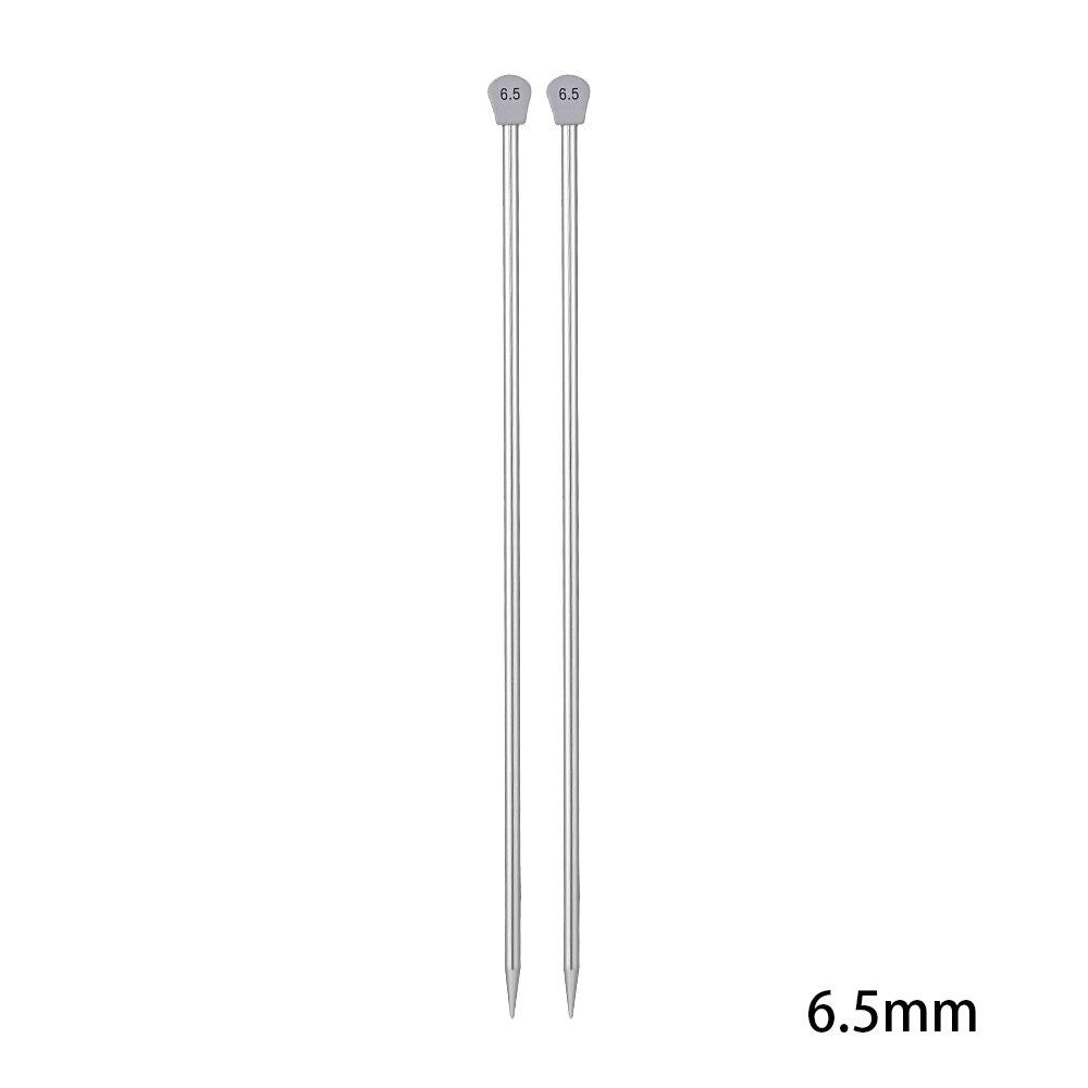 2Pcs/Set 2.0-12mm 35cm Single Pointed Knitting Needles Long Aluminum Straight Pins Colorful DIY Weaving Tool for Scarf Sweater: 6.5m
