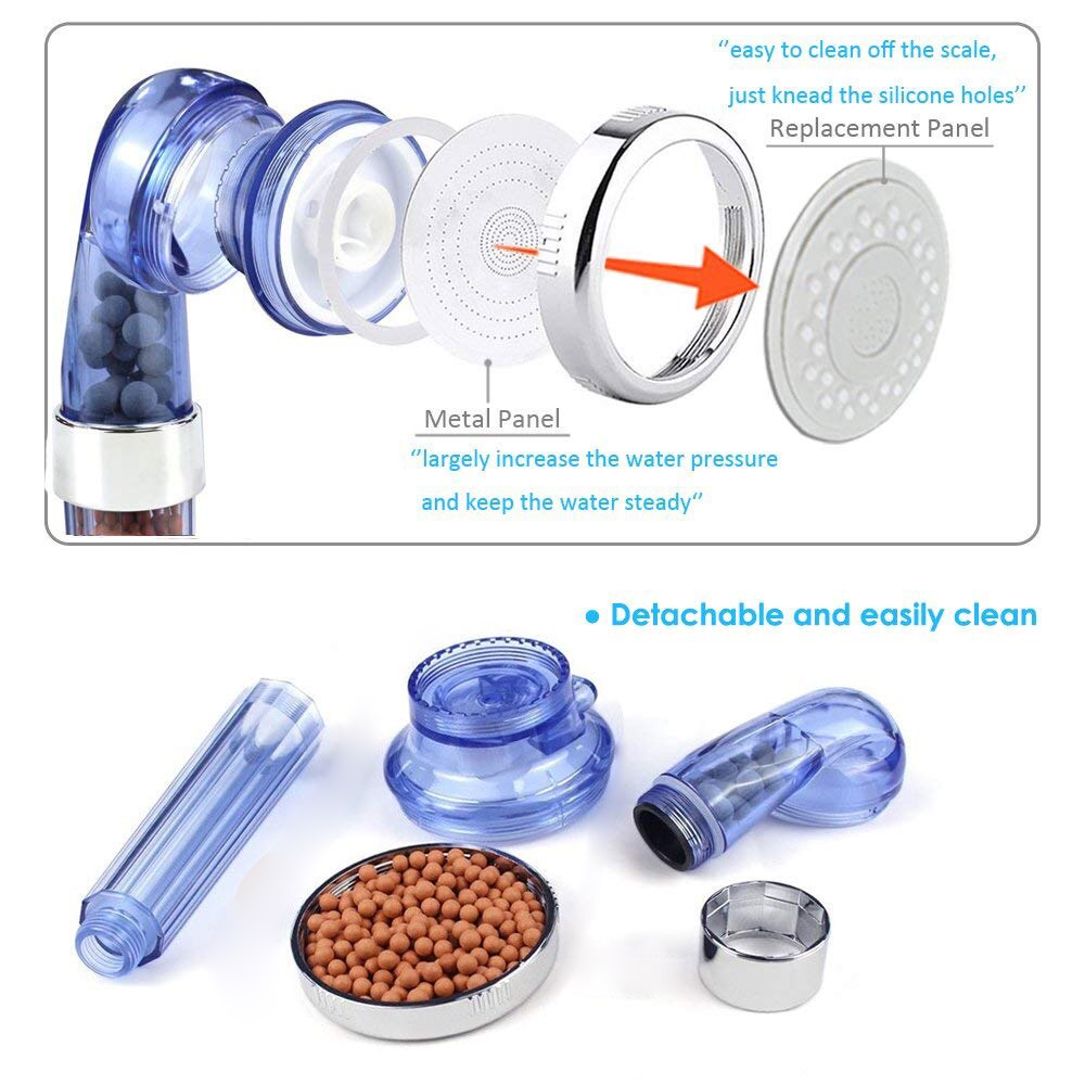 3in1 Schlecht Zubehör Regen Dusche Kopf Druck sparen Wasser Anion Ball Filter Einstellbare Dusche Halterung Mit Schlauch Stehen